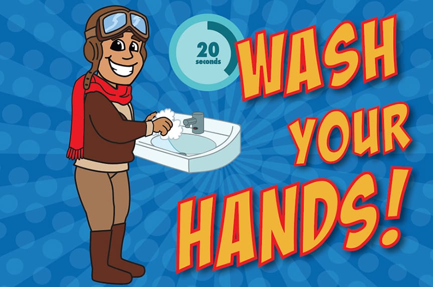 Wash Hands Poster Aviator