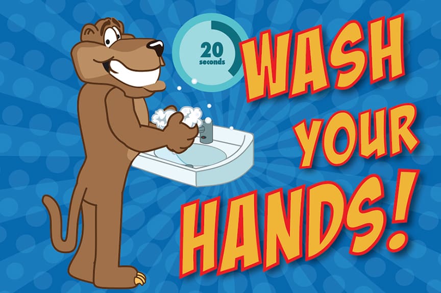 Wash Hands Poster Cougar