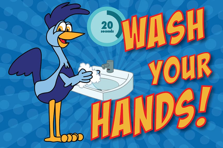 Wash Hands Poster Roadrunner