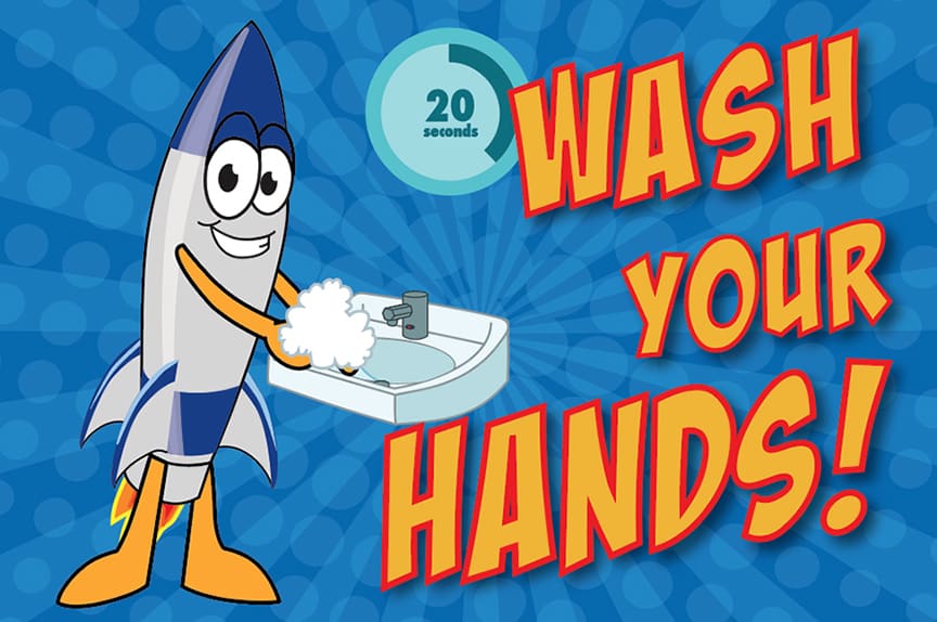 Wash Hands Poster Rocket