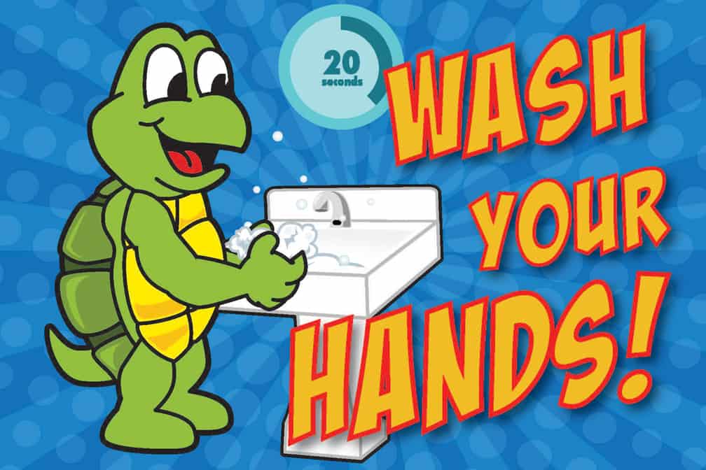 Wash Hands Poster Turtle