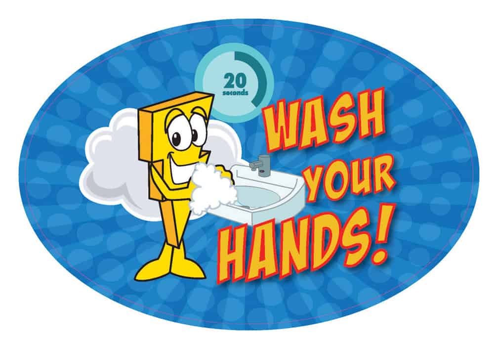 Wash Hands Sticker Storm