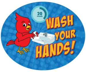 Wash-Hands-Sticker-Red-Bird
