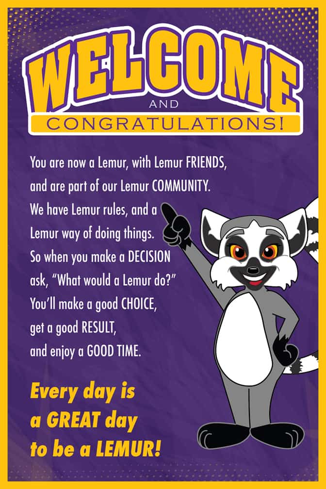 Welcome Poster Lemur