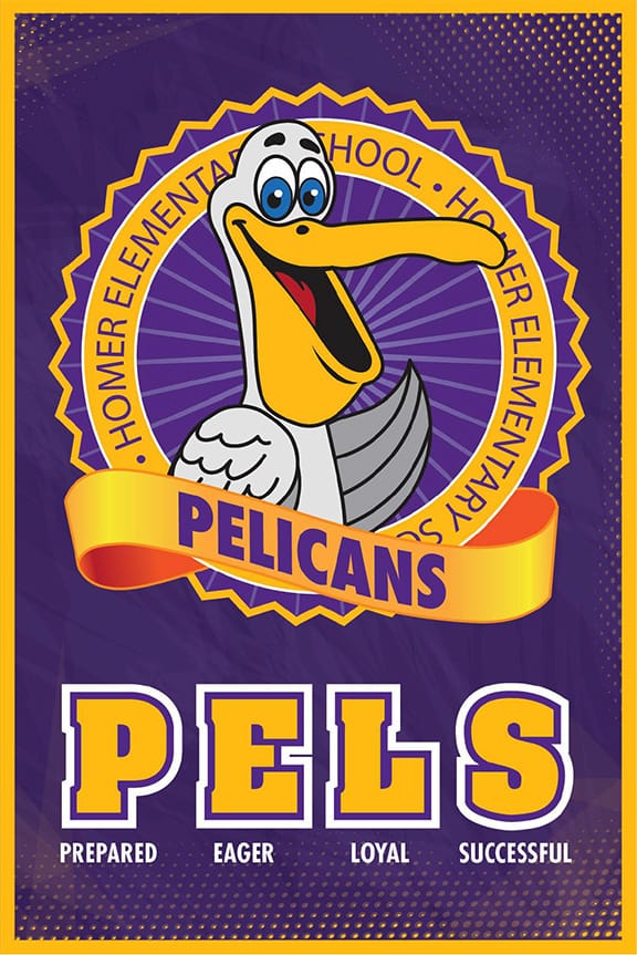 Pelican Mascot Poster School Theme