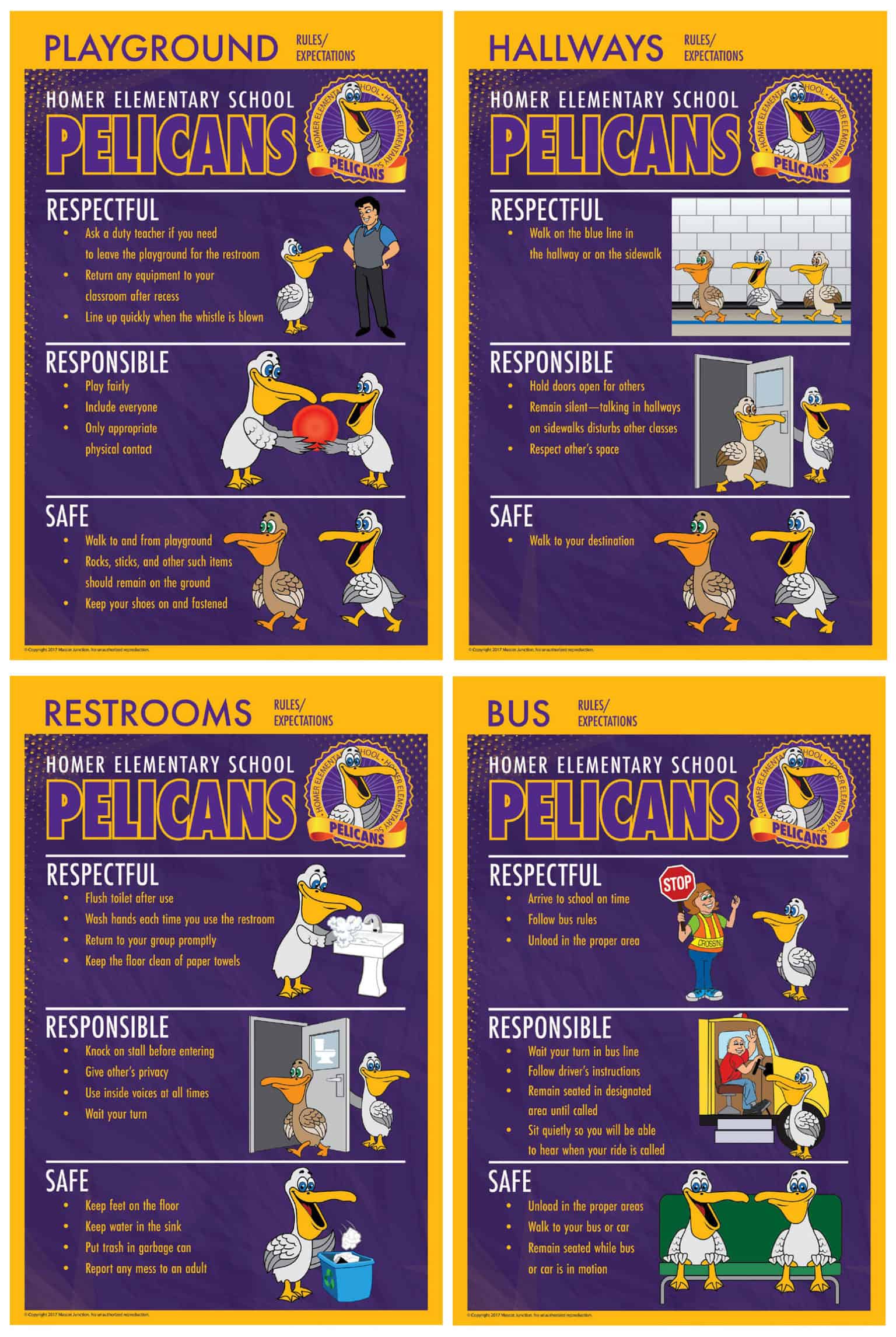 Rules Posters Pelican Mascot