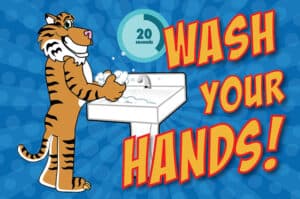 Wash Hands Poster Tiger 1