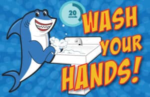 Wash Hands Poster Shark