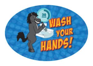 Wash Hands Sticker Stallion