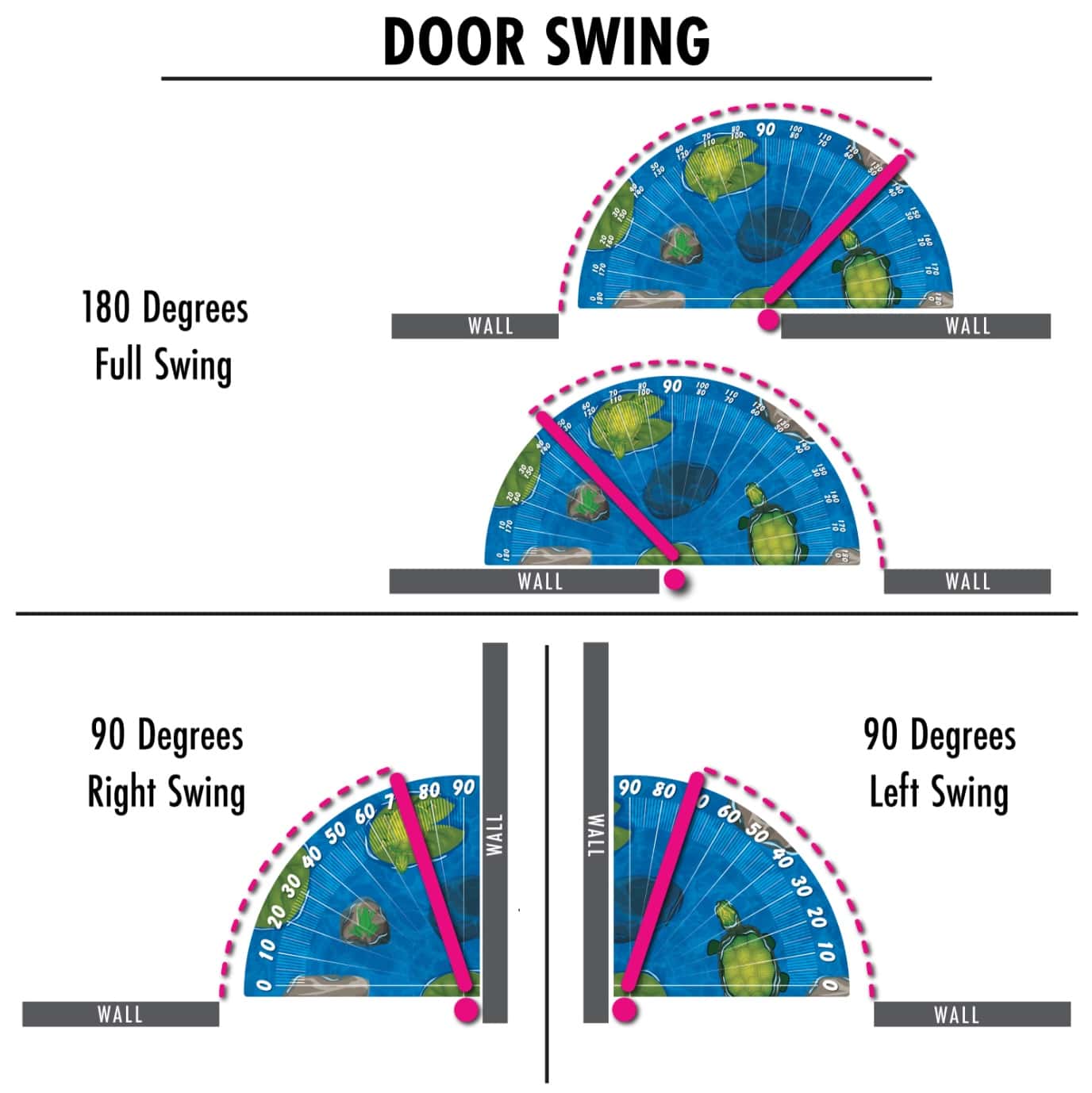 Door Swing Diagrams Floor Sticker