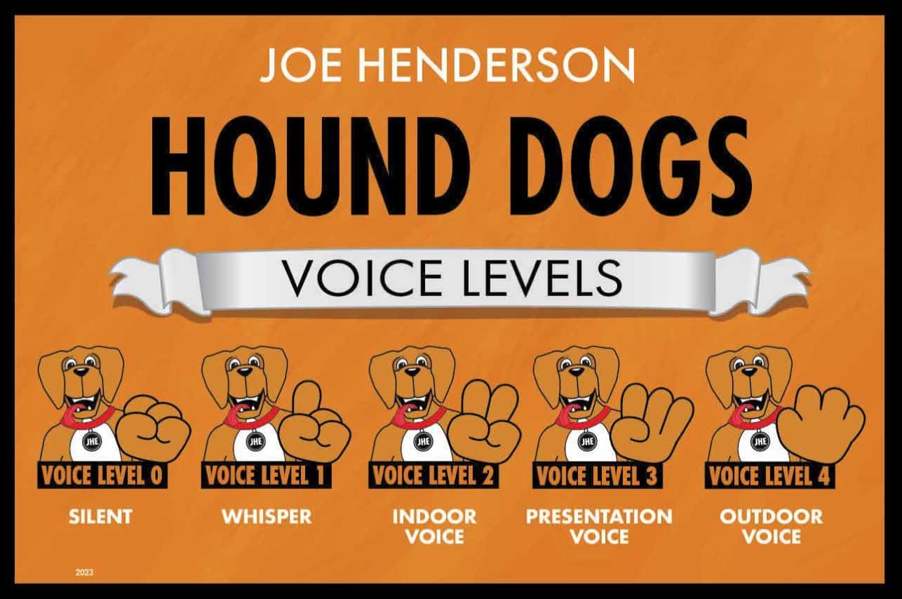 Voice Level Poster Hound Dog Mascot