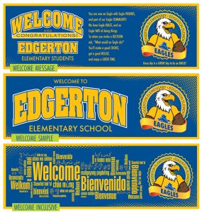 Welcome Banner Eagles Mascot School