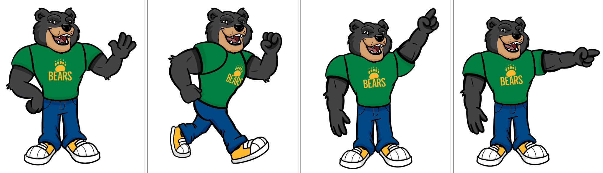 Black Bear Mascot Sample Illustrations - Mascot Junction