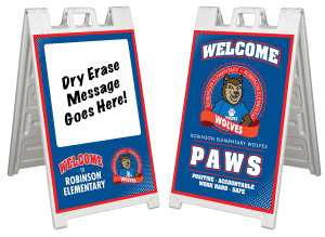 A-Frame Sign Wolf Mascot