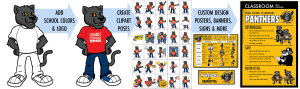 Panther Mascot Clipart For PBIS Posters