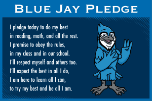 Pledge Banner PBIS Blue Jay Mascot