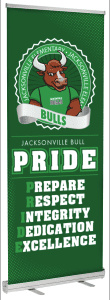 Retractable Banner Stand PBIS Bull Mascot