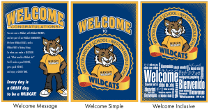 Welcome Poster Design Options Wildcat Mascot