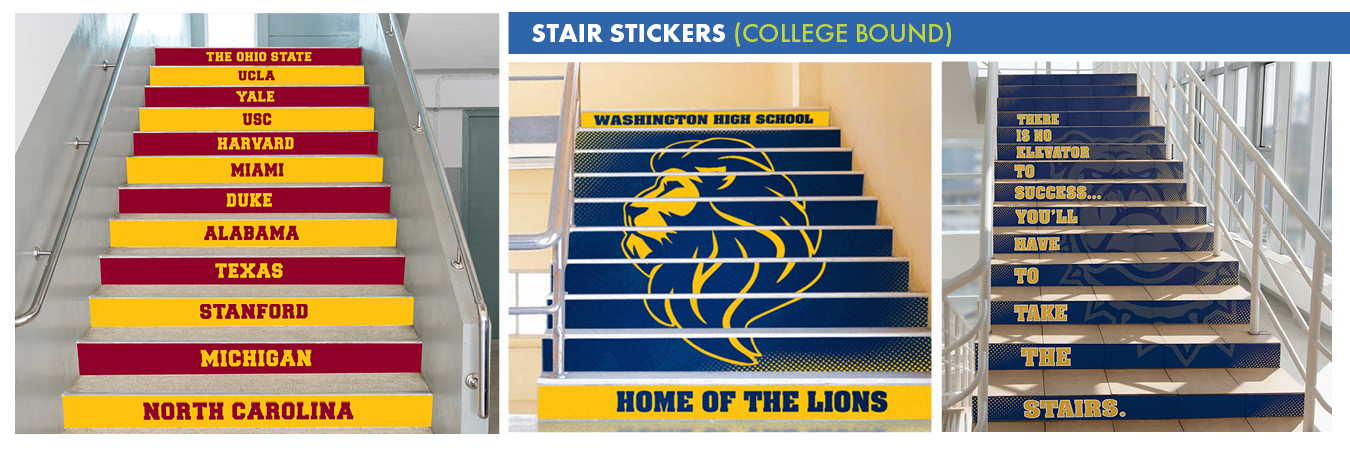 College Bound stair stickers