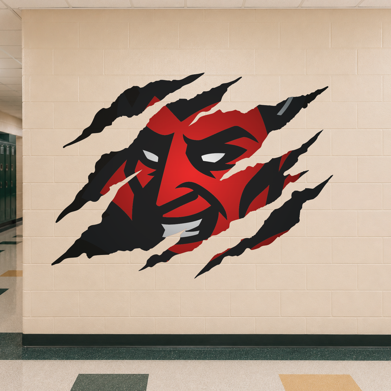 Red Devil Clawmark Wall Sticker