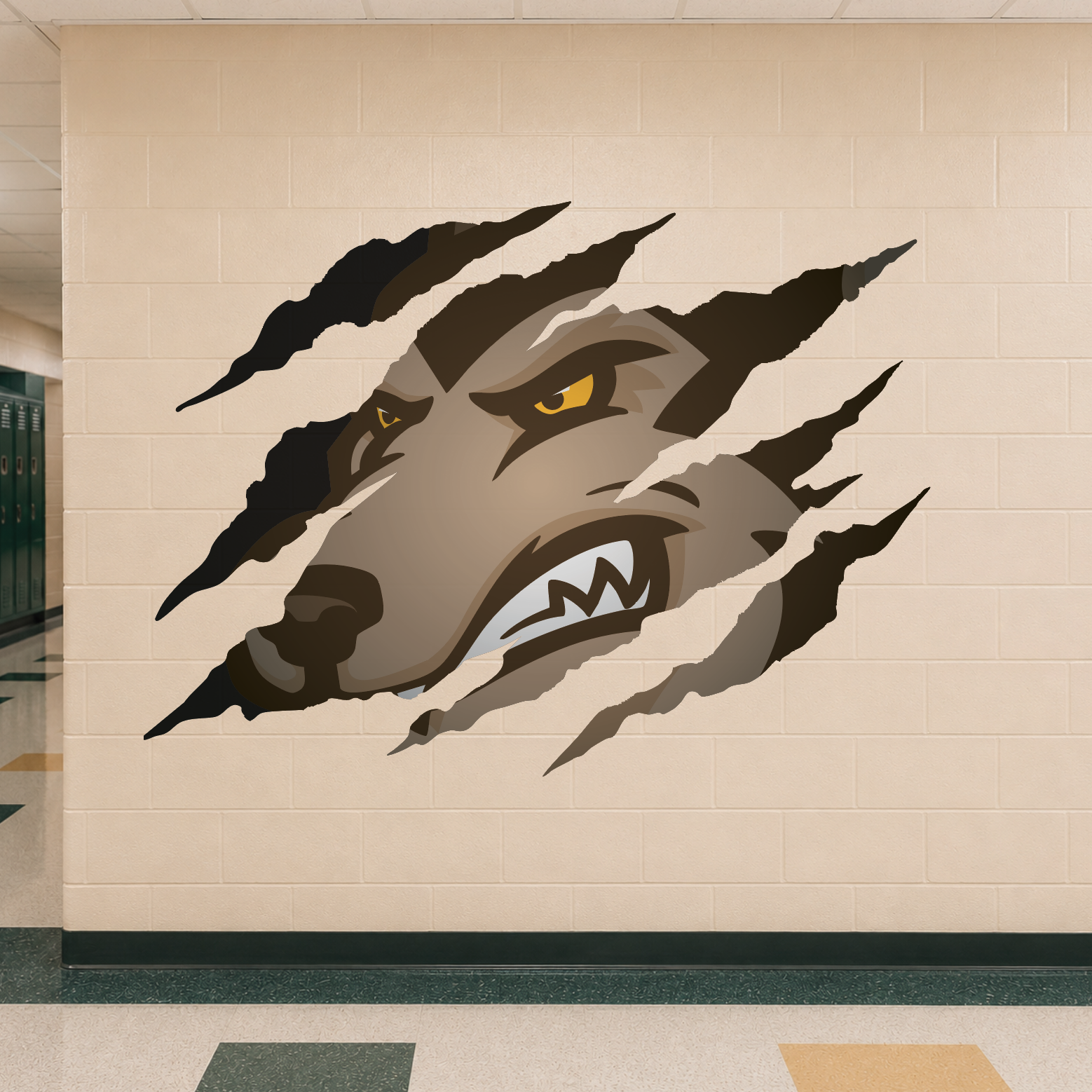 Wolf Brown Clawmark Wall Sticker