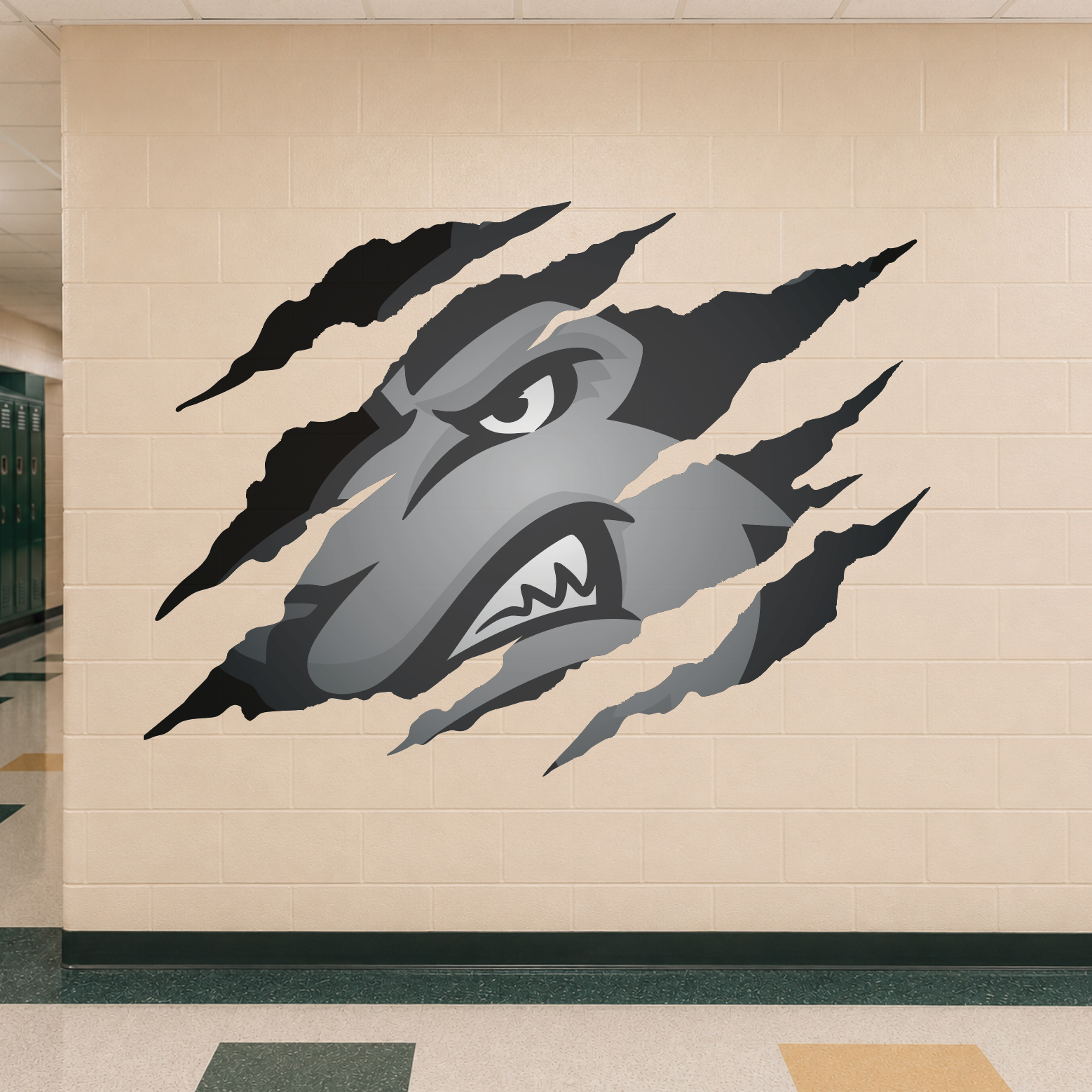 Wolf Gray Clawmark Wall Sticker